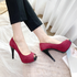 [GIRLS GOOB] Women's Pump Toe open Heels 11.5cm Enamel / Suede - Made in Korea